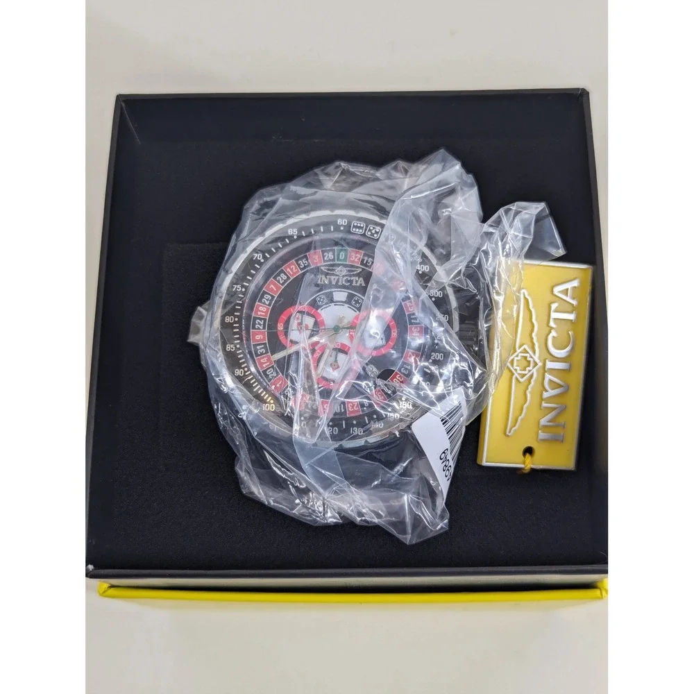 Invicta Aviator Monte Carlo Mens Watch 50mm Black Casino Roulette 49849 New